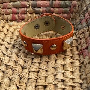 🌸Final price🌸 Orange Studded Leather Bracelet